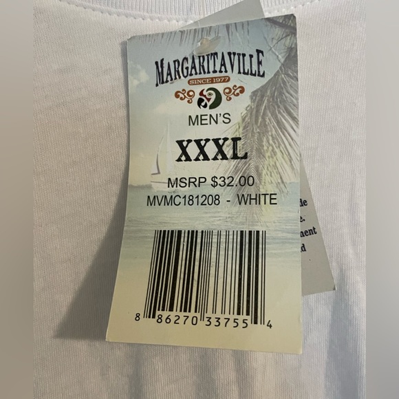 Margaritaville NWT Mens Short Sleeve White Short Sleeve T-Shirt. Size XXXL - Picture 4 of 8